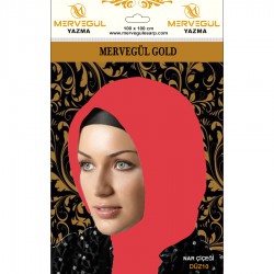 Mervegül Düz Renk Poşetli Yazma (Nar Çiçeği)